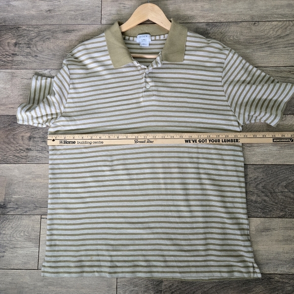 J. Crew Mens Large Striped Olive Green Polo Shirt - Picture 7 of 7
